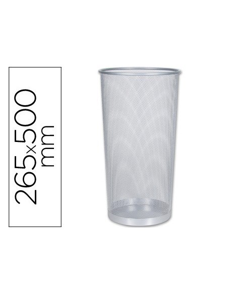 PARAGUERO METALICO Q-CONNECT KF00828 REJILLA PLATA 26,5 DIAMETRO X 50 CM