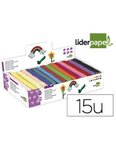 PLASTILINA LIDERPAPEL EN BARRAS DE 150 GRAMOS CAJA DE 15 UNIDADES COLORES SURTIDOS