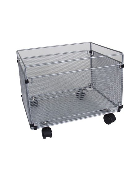 CARRITO PARA CARPETAS COLGANTE Q-CONNECT KF00830 REJILLA PLATA CON RUEDAS METALICO -380X325X300 FOLIO PROLONGADO