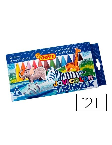 LAPICES CERA JOVICOLOR TRIANGULAR TRIWAX 12 COLORES
