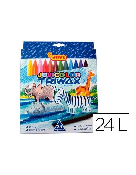 LAPICES CERA JOVICOLOR TRIANGULAR TRIWAX 24 COLORES SURTIDOS
