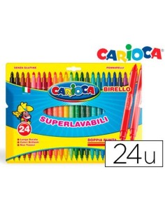 ROTULADOR CARIOCA BIRELLO BIPUNTA CAJA DE 24 COLORES