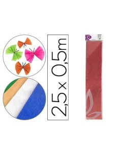 PAPEL CRESPON LIDERPAPEL 50 CM X 2.5M METALIZADO ROJO