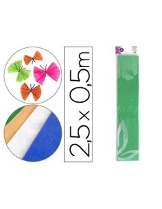PAPEL CRESPON LIDERPAPEL 50 CM X 2.5M METALIZADO VERDE