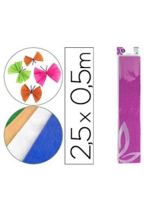 PAPEL CRESPON LIDERPAPEL 50 CM X 2.5M METALIZADO ROSA