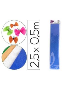PAPEL CRESPON LIDERPAPEL 50 CM X 2.5M METALIZADO AZUL