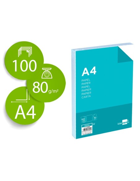 PAPEL LIDERPAPEL A4 8OG/M2 LISO PAQUETE DE 100 HOJAS + 10 HOJAS GRATIS
