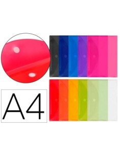 CARPETA LIDERPAPEL DOSSIER A4 CIERRE DE VELCRO COLORES SURTIDOS PACK 10+2 GRATIS