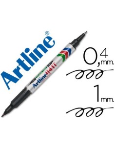 ROTULADOR ARTLINE MARCADOR PERMANENTE EK-041T NEGRO -DOBLE PUNTA 0.4 Y 1.0 MM