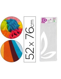 PAPEL SEDA LIDERPAPEL 52X76CM 18G/M2 BOLSA DE 5 HOJAS BLANCO