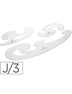 PLANTILLAS CURVAS DOMINGO FERRER CRISTAL JUEGO DE 3 UNIDADES