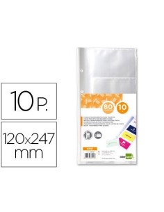 RECAMBIO FUNDAS LIDERPAPEL PARA TARJETERO TJ01 BOLSA DE 10 HOJAS CAPACIDAD 8 TARJETAS POR HOJA