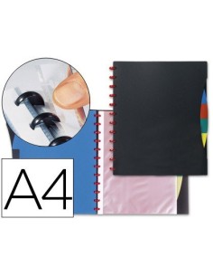 CARPETA LIDERPAPEL DIN A4 CON 20 FUNDAS Y 4 SEPARADORES FUNDAS INTERCAMBIABLES
