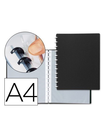 CARPETA LIDERPAPEL DIN A4 CON 20 FUNDAS INTERCAMBIABLES COLOR NEGRO