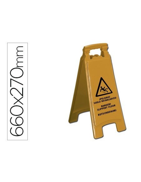 CARTEL PLASTICO Q-CONNECT SEÑALIZACION SUELO RESBALADIZO