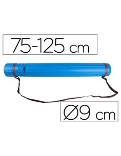 PORTAPLANOS PLASTICO LIDERPAPEL DIAMETRO 9 CM EXTENSIBLE HASTA 125 CM AZUL