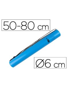 PORTAPLANOS PLASTICO LIDERPAPEL DIAMETRO 6 CM EXTENSIBLE HASTA 80 AZUL