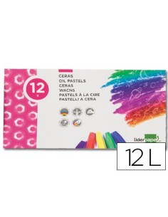 LAPICES CERA BLANDA LIDERPAPEL CAJA DE 12 UNIDADES COLORES SURTIDOS