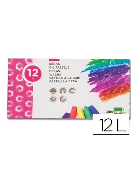 LAPICES CERA BLANDA LIDERPAPEL CAJA DE 12 UNIDADES COLORES SURTIDOS