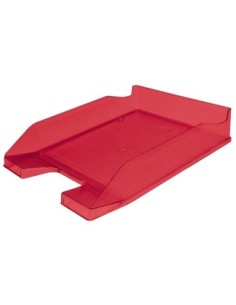 BANDEJA SOBREMESA PLASTICO Q-CONNECT ROJO TRANSPARENTE 240X70X340 MM