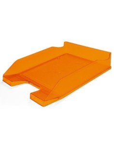 BANDEJA SOBREMESA PLASTICO Q-CONNECT NARANJA TRANSPARENTE240X70X340 MM