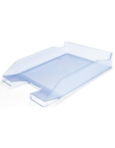 BANDEJA SOBREMESA PLASTICO Q-CONNECT AZUL CLARO TRANSPARENTE 240X70X340 MM
