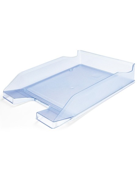 BANDEJA SOBREMESA PLASTICO Q-CONNECT AZUL CLARO TRANSPARENTE 240X70X340 MM