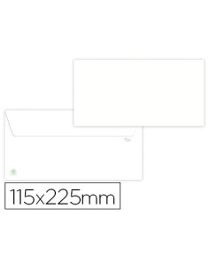 SOBRE LIDERPAPEL BLANCO 115X225 MM SOLAPA TIRA DE SILICONA PAPEL RECICLADO 90 GR CAJA DE 500 UNIDADES
