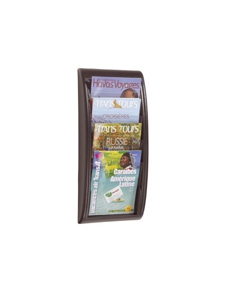 EXPOSITOR MURAL FAST-PAPERFLOW DIN A4 NEGRO 4 CASILLAS 650X290X95 MM