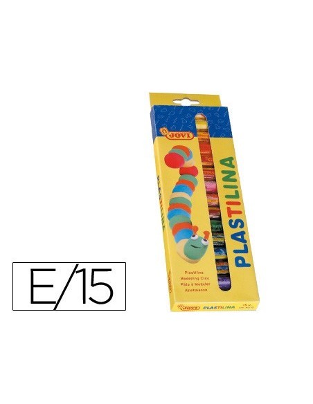 PLASTILINA JOVI ESTUCHE DE 15 BARRAS COLORES SURTIDOS