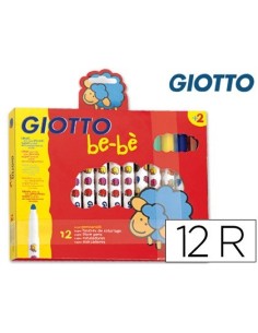 ROTULADOR GIOTTO SUPER BEBE CAJA DE 12 COLORES SURTIDOS
