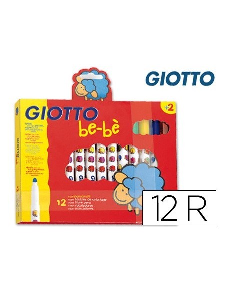 ROTULADOR GIOTTO SUPER BEBE CAJA DE 12 COLORES SURTIDOS