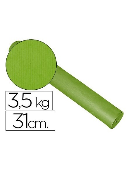 PAPEL DE REGALO KRAFT LISO BOBINA 31 CM 3,5 KG COLOR PISTACHO