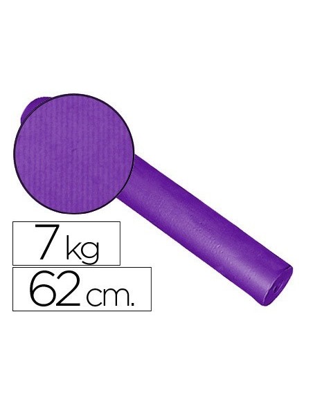 PAPEL DE REGALO KRAFT LISO BOBINA 62 CM 7 KG COLOR LILA
