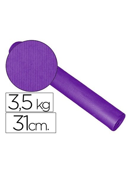 PAPEL DE REGALO KRAFT LISO BOBINA 31 CM 3,5 KG COLOR LILA