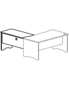 ALA PARA MESA ROCADA SERIE WORK 100X60 DERECHA O IZQUIERDA ACABADO AA01 HAYA/HAYA