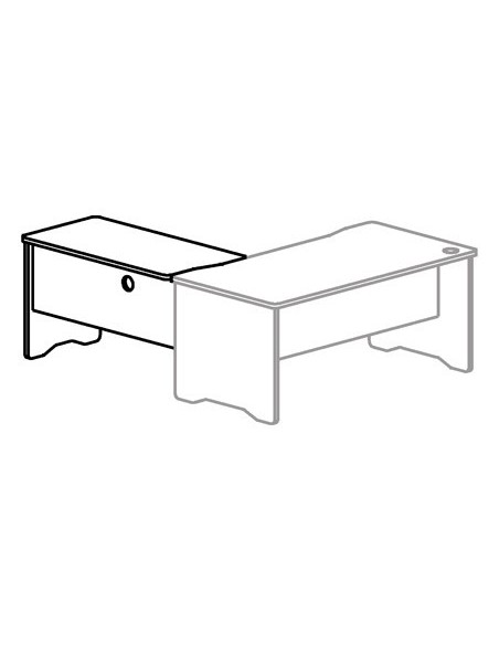 ALA PARA MESA ROCADA SERIE WORK 100X60 DERECHA O IZQUIERDA ACABADO AA01 HAYA/HAYA