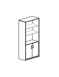 ARMARIO ROCADA CON 3 ESTANTES Y DOS PUERTAS ENTERAS SERIE STORE 156X90X45 ACABADO AA01 HAYA/HAYA