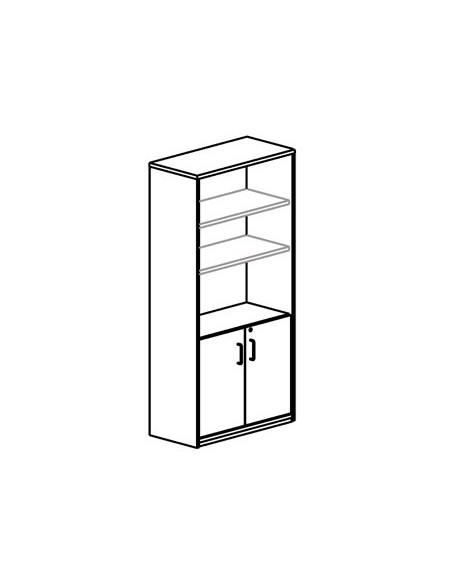 ARMARIO ROCADA CON 3 ESTANTES Y DOS PUERTAS ENTERAS SERIE STORE 156X90X45 ACABADO AA01 HAYA/HAYA