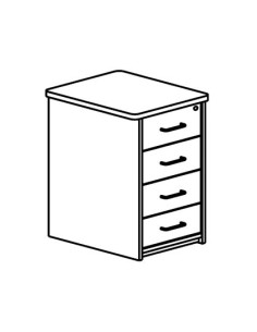 CAJONERA ROCADA CON 4 CAJONES SERIE STORE 72X47X60 ACABADO AA01 HAYA/HAYA