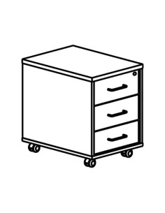 CAJONERA ROCADA CON 3 CAJONES SERIE STORE 58X40X59,5 ACABADO AA01 HAYA/HAYA