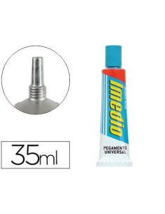 PEGAMENTO IMEDIO UNIVERSAL TRANSPARENTE BANDA AZUL 35 ML UNIDAD