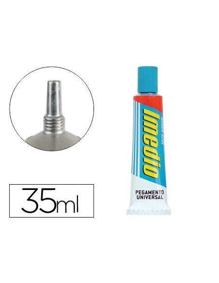 PEGAMENTO IMEDIO UNIVERSAL TRANSPARENTE BANDA AZUL 35 ML UNIDAD