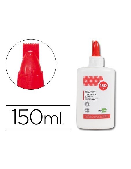 PEGAMENTO COLA BLANCA LAVABLE LIDERPAPEL BOTE DE 150 ML