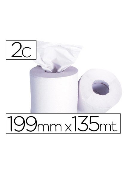 PAPEL SECAMANOS 2 CAPAS 199 MM X 135 MT MANDRIL 76 MM DIAMETRO 197 MM