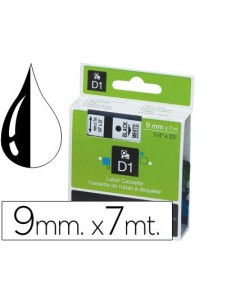 CINTA DYMO NEGRO-TRANSPARENTE 9MM X 7MT D1