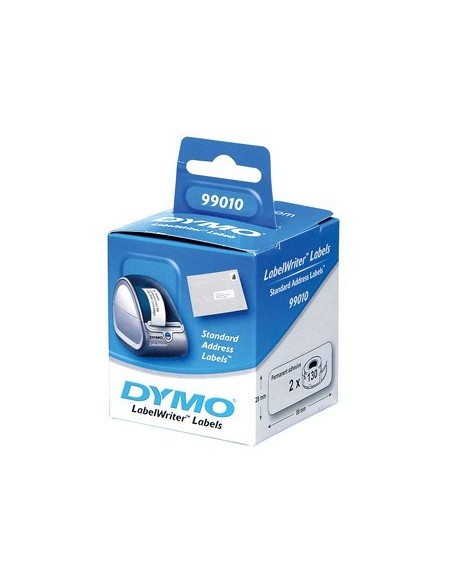 ETIQUETA ADHESIVA DYMO 99010 -TAMAÑO 89X28 MM PARA IMPRESORA 400 130 ETIQUETAS USO DIRECCIONES CAJA DE 2