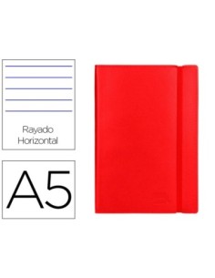 LIBRETA LIDERPAPEL SIMIL PIEL A5 120 HOJAS 70G/M2 HORIZONTAL SIN MARGEN ROJO
