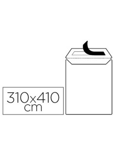 SOBRE LIDERPAPEL BOLSA BLANCO 310X410 MM SOLAPA TIRA DE SILICONA PAPEL OFFSET 100 GR CAJA DE 250 UNIDADES