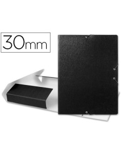 CARPETA PROYECTOS LIDERPAPEL FOLIO LOMO 30MM CARTON GOFRADO NEGRA